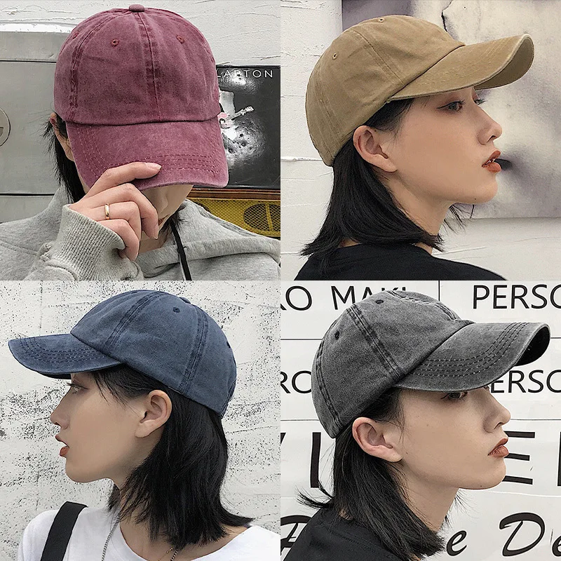 

Hat Female Peaked Cap Soft Top Korean Ins Versatile Washed Solid Color Baseball Cap Casual Men's Japanese Fashion Summer