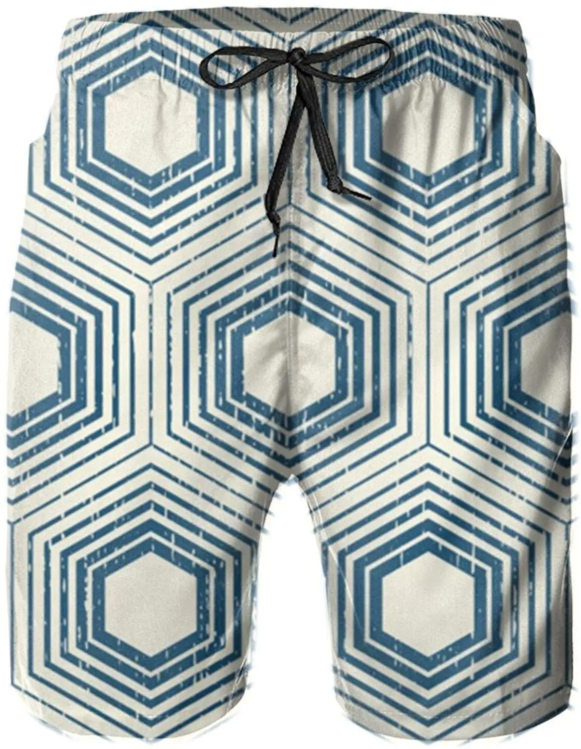 

Men's Swim Trunks Hexagons Blue Swimming Shorts Board Shorts Quick Dry Sports Summer Beach Shorts With Pockets