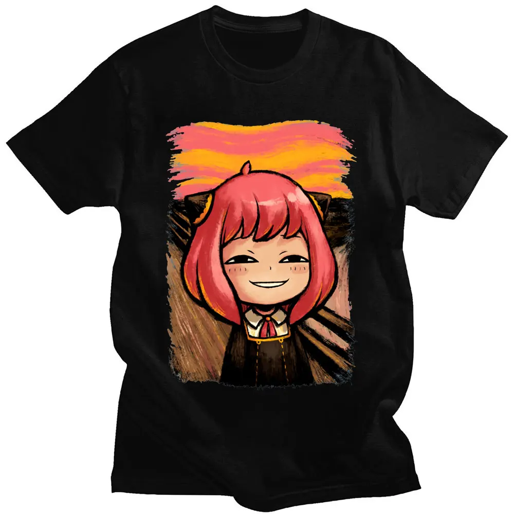 

Japanese Anime Spy X Family Anya Forger Graphics Print T Shirt Men's 100% Cotton Oversized T-shirts Harajuku Streetwear Tops