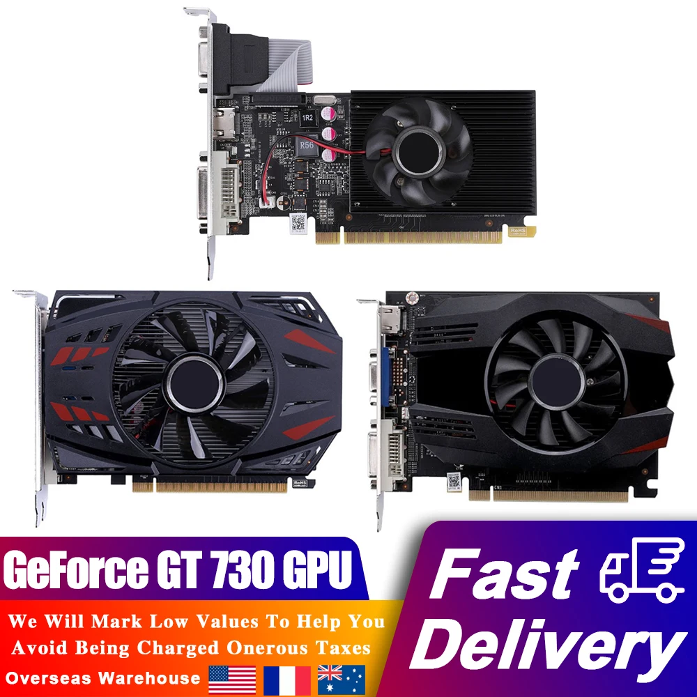 

GeForce GT730 2G 4G Graphics Card 128bit 64bit GDRR3 DVI-D VGA HDMI-Compatible Gaming Video Card PC Desktop GT 730 Computer GPU