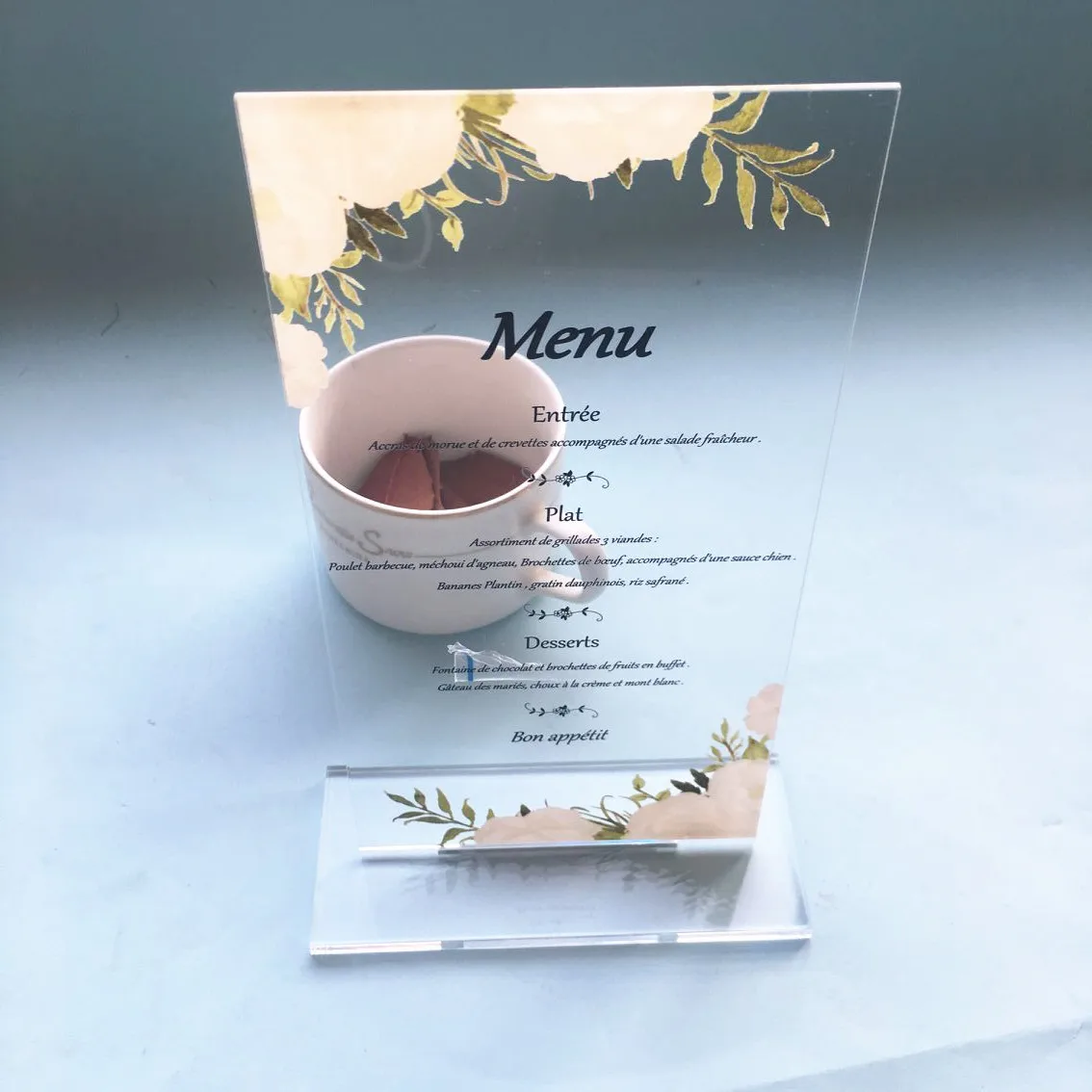 Новое поступление элегантные свадебные открытки для меню искусственная