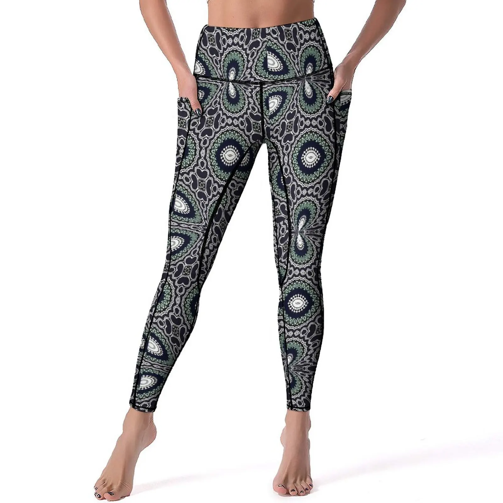 

Abstract Moss Yoga Pants Sexy Retro Print Printed Leggings High Waist Workout Gym Leggins Female Cute Elastic Sports Tights