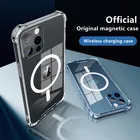 Оригинальный магнитный чехол для iPhone 13 12 11 Pro Max Mini с беспроводной зарядкой для iPhone X XS Max XR, противоударный защитный чехол