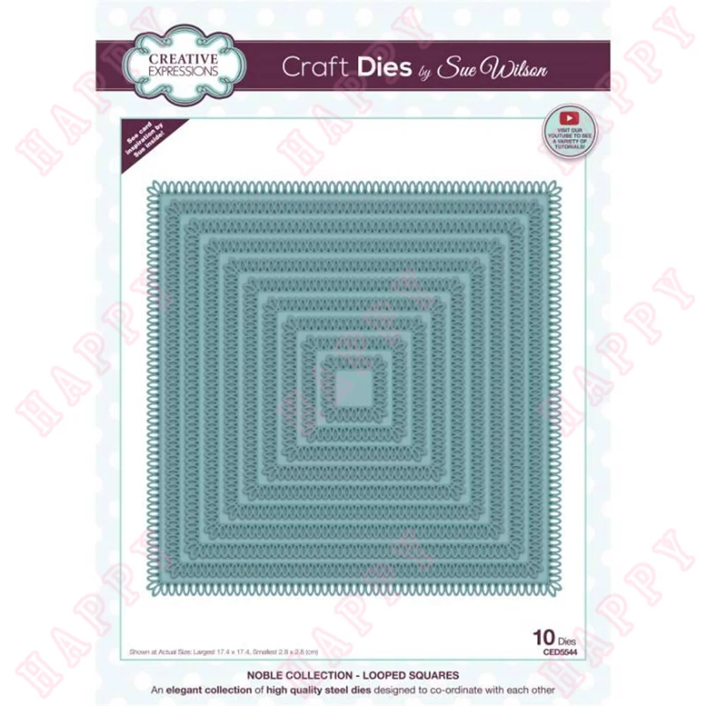 

Metal Cutting Dies Noble Looped Squares DIY Scrapbook Envelope Greeting Card Decorative Embossing Handcraft Paper Craft Template