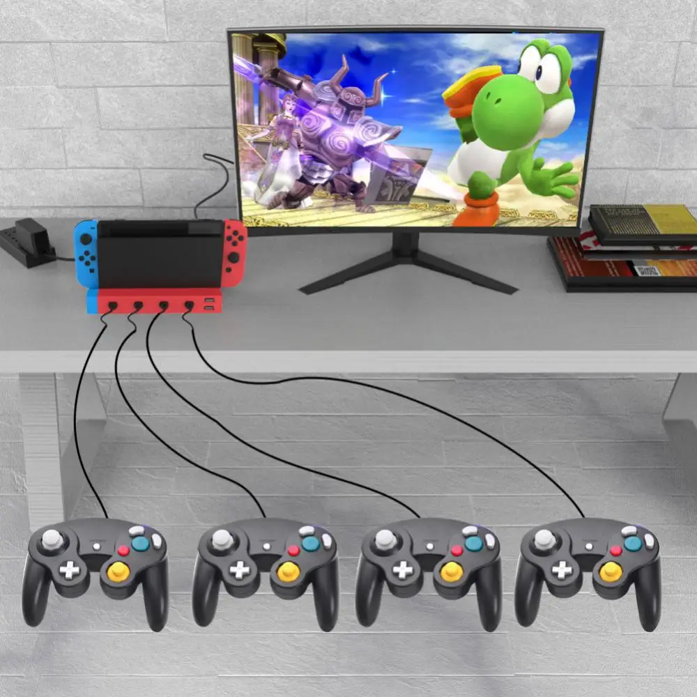 Проводной контроллер для Nintendo Switch GameCube с 4 портами адаптер 2 USB аксессуары игр -