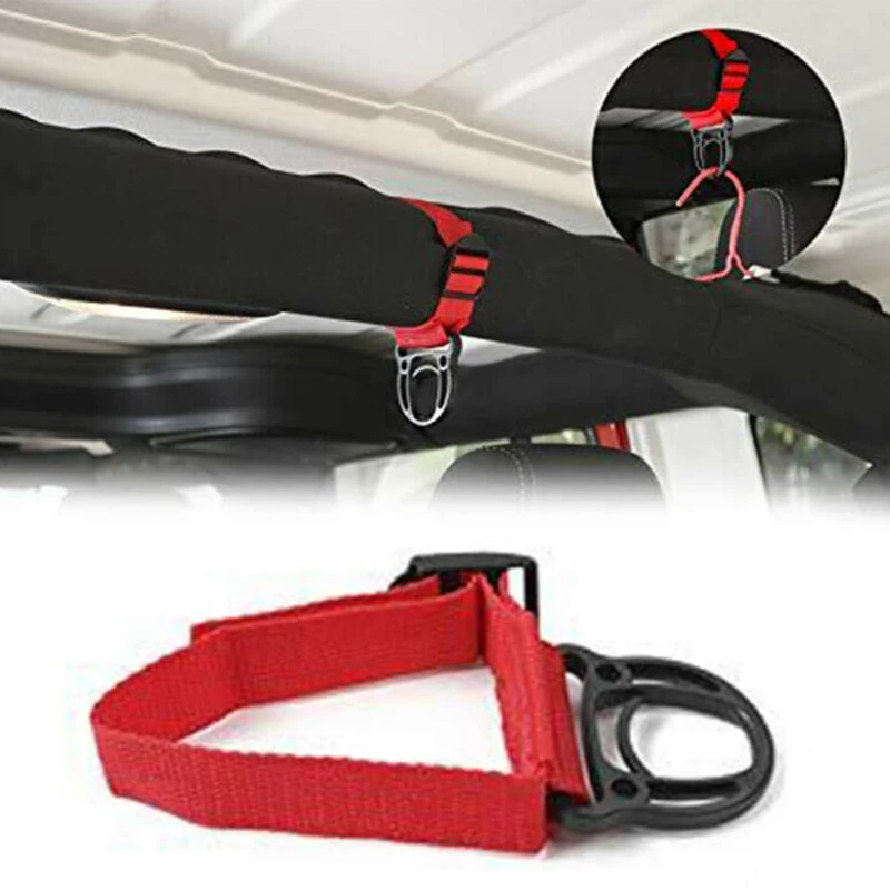 

For Jeep Wrangler JK JL 2007-2018 Vehicle Roll Bar Coat Hooks Hanger Accessories