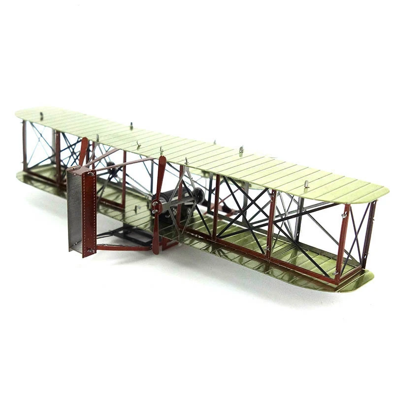 

Color 3D DIY Metal Assembly Puzzle Fighter Series Wright Brothers Biplane Model Kids Jigsaw Assemble Toys 3d Puzzle for Adults