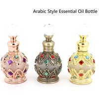 1pc 15ml vintage metal perfume bottle arab style essential oils dropper bottle container middle east weeding decoration gift