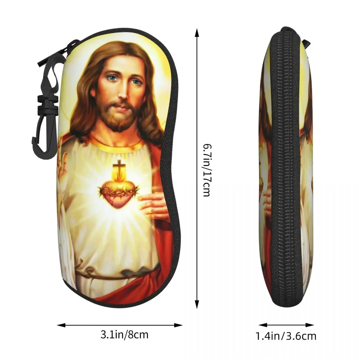 Изготовленный на заказ теплый чехол для очков с сердцем Иисуса мужчин и женщин