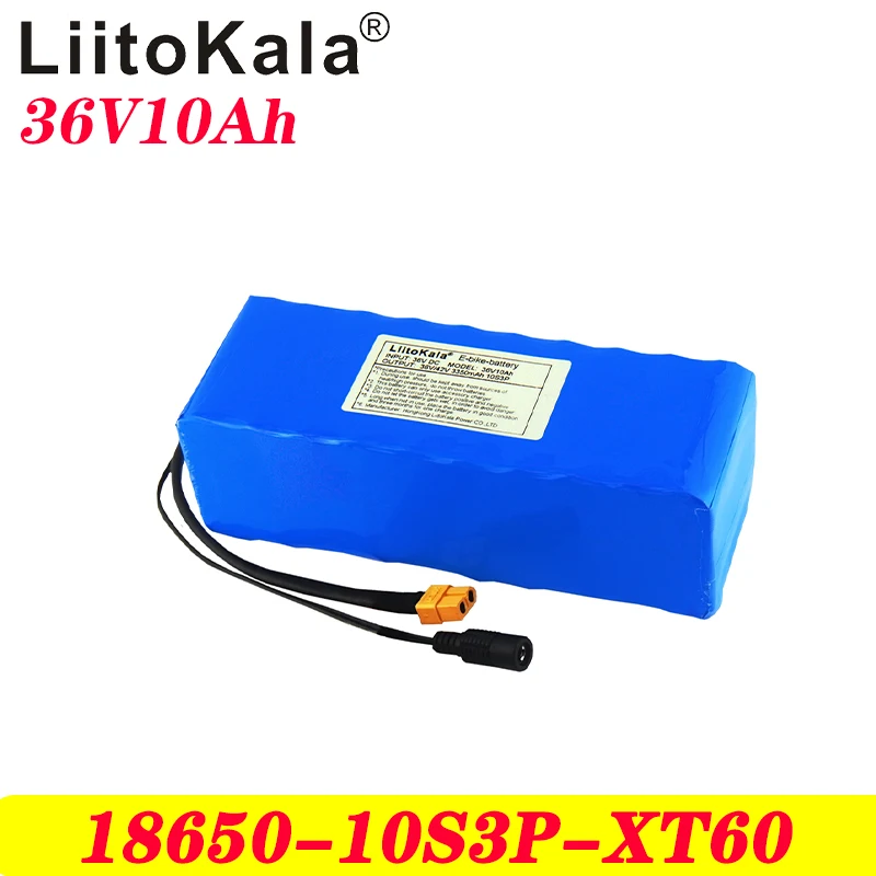 

LiitoKala 36V 10AH Electric Bike Battery Built in 20A BMS Lithium Battery Pack 36 Volt Ebike Battery XT60 plug