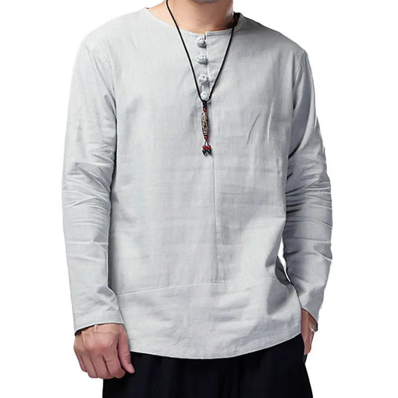 Новинка весна-осень 2021 Мужская футболка в китайском стиле Prowow с круглым вырезом и