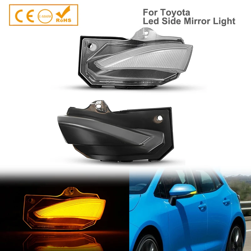 

2Pcs Dynamic LED Side Mirror Lights Turn Signal Lamp Car Accessories For Toyota Corolla Levin E210 Hatchback Sienta XP170 Yaris