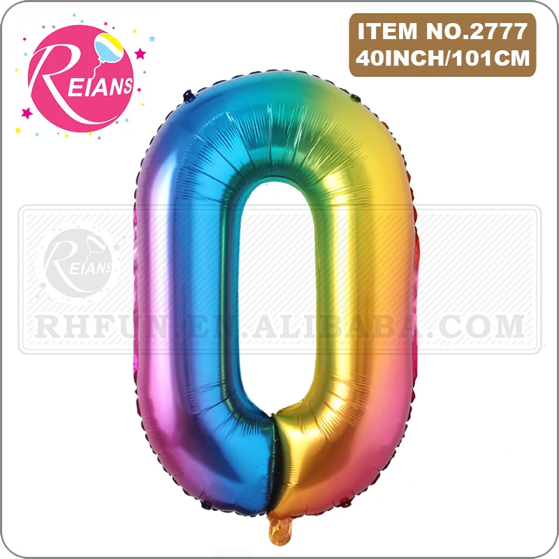 40-дюймовый новый Радужный воздушный шар из алюминиевой фольги с номером днем