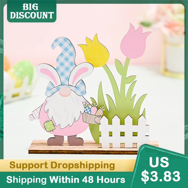 

Colorful Wooden Easter Decoration Ornaments Rabbit Decoration Wooden Easter Decorations Appearance Dwarf Ornaments