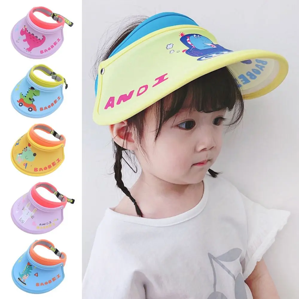 

Cute Summer UV Protection Hat Fashion Graffiti Sun Visor Hats Boys Girls Large Brim Empty Top Hats Adjustable Hats For 2-12Years