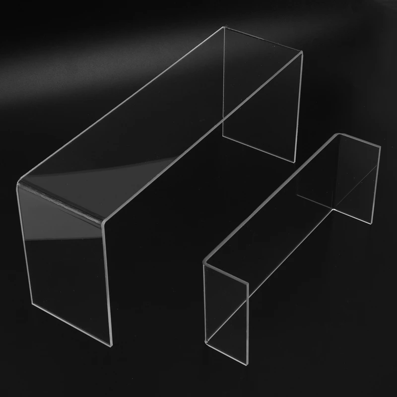 5 Pack Clear Acrylic Display Risers, 5 Sizes Acrylic Jewelry Display Riser Shelf Showcase Fixtures For Cake, Display