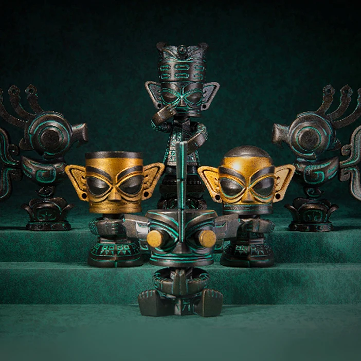 

Sanxingdui серии древнего священника женская сумка загадочная коробка игрушки кукла милая Аниме Фигурка настольные украшения Подарочная колле...