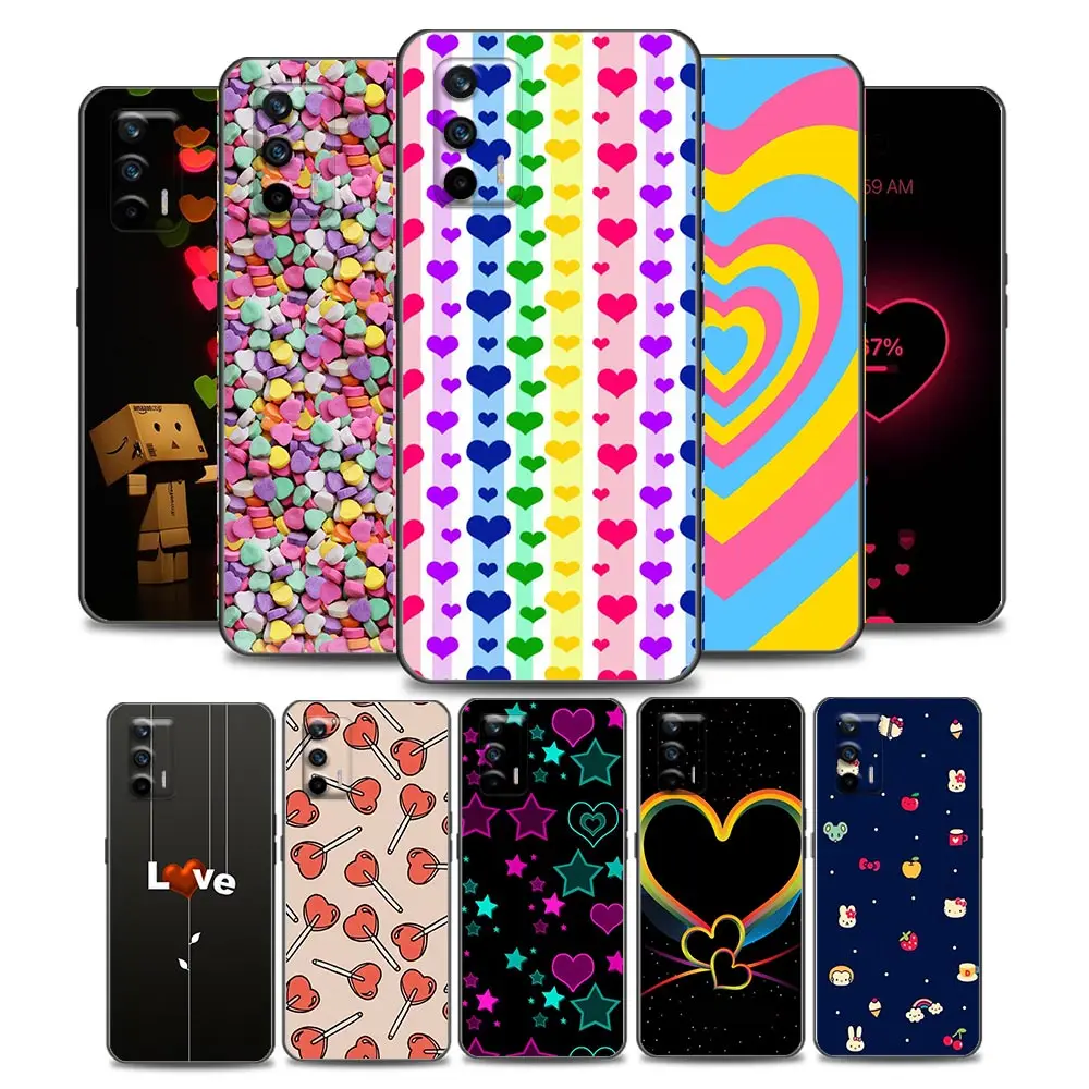 

Heart Circle Images Phone Case for Realme Q2 Pro C20 C21 V15 5G 8 Pro 5G C25 GT Neo V13 5G X7 Pro Ultra C21Y Soft Silicone