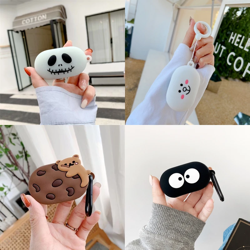 

For OPPO Enco W11 Case Cartoon Cookie Bear Hole Silicone Protective Cover for Oppo W31 Lite Buds Wireless Bluetooth Earbuds Case