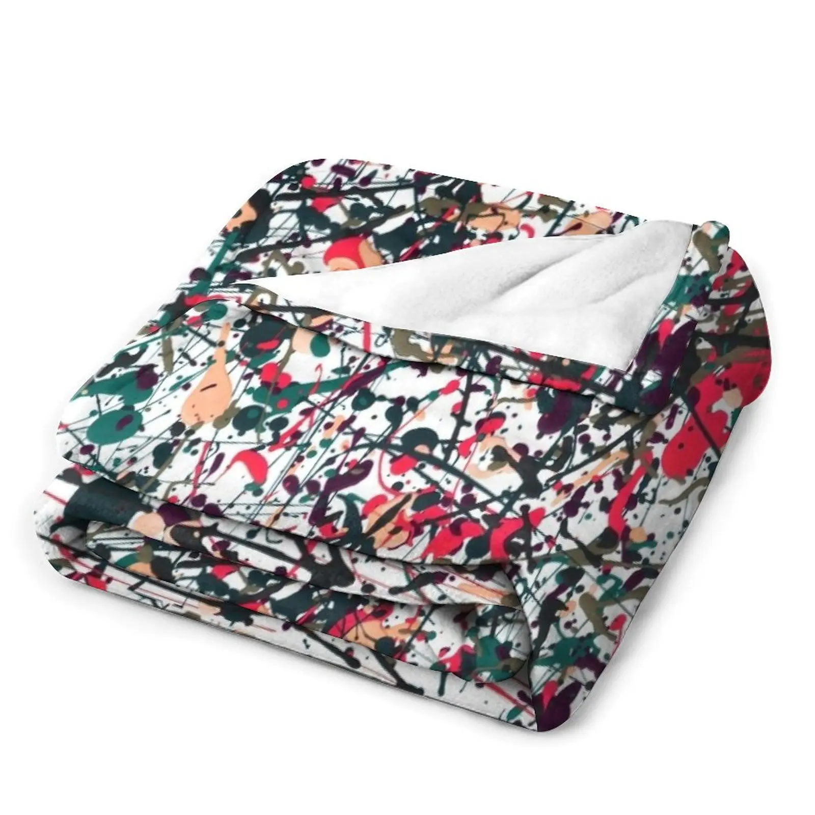 Красное белое синее одеяло mijumi Pollock для путешествий покрывала кровати