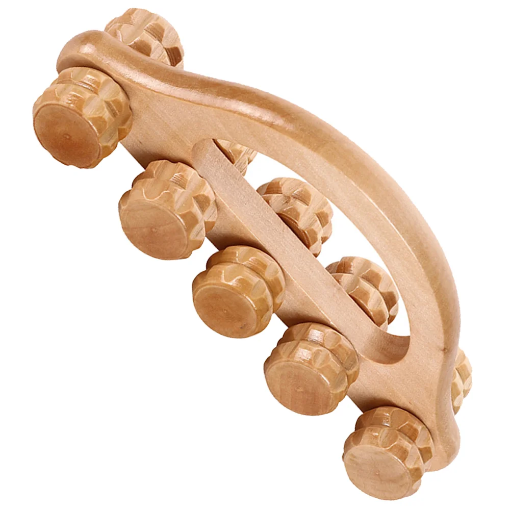 

Roller Massage Tool Hand Held Back Massager Handheld Calf Wood Wooden Ball Body