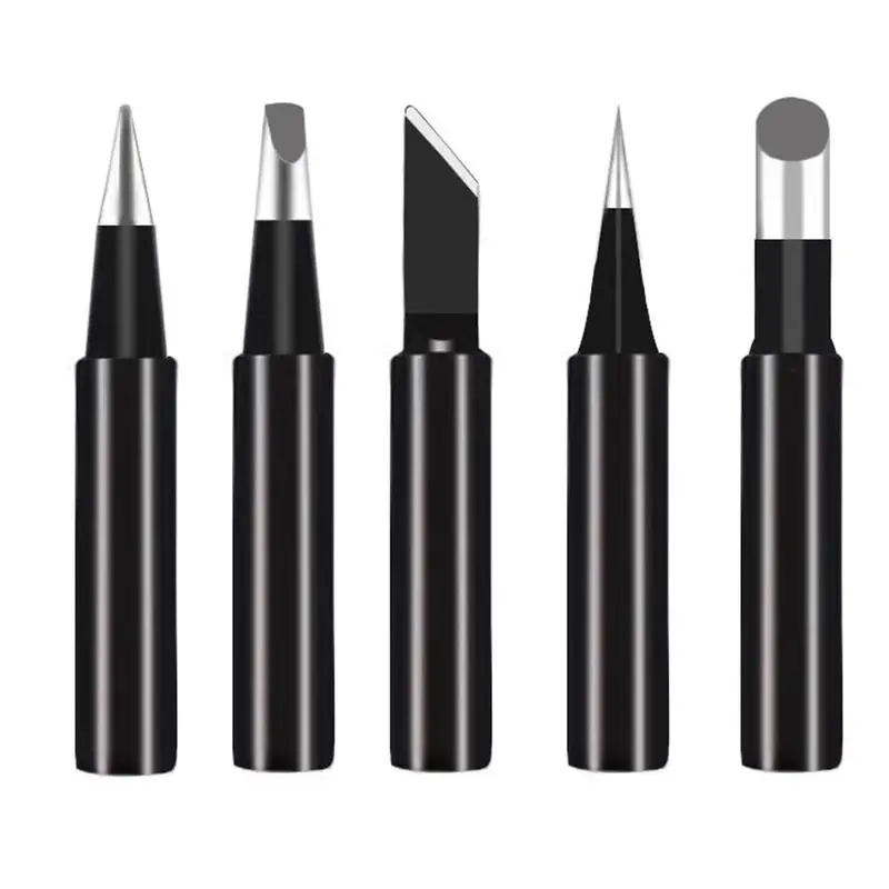 

5pcs 900M Soldering Iron Tip Black Gold Pure Copper Electric Solder Iron Tips Replacement Soldering Rework Station Accessories