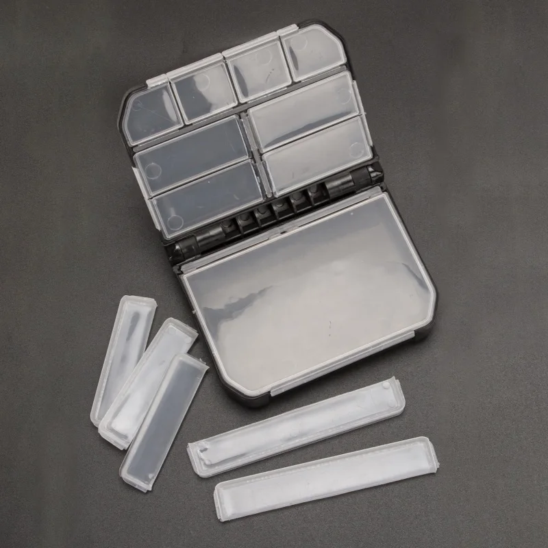 Черная прозрачная раскладушка коробка для рыболовных снастей