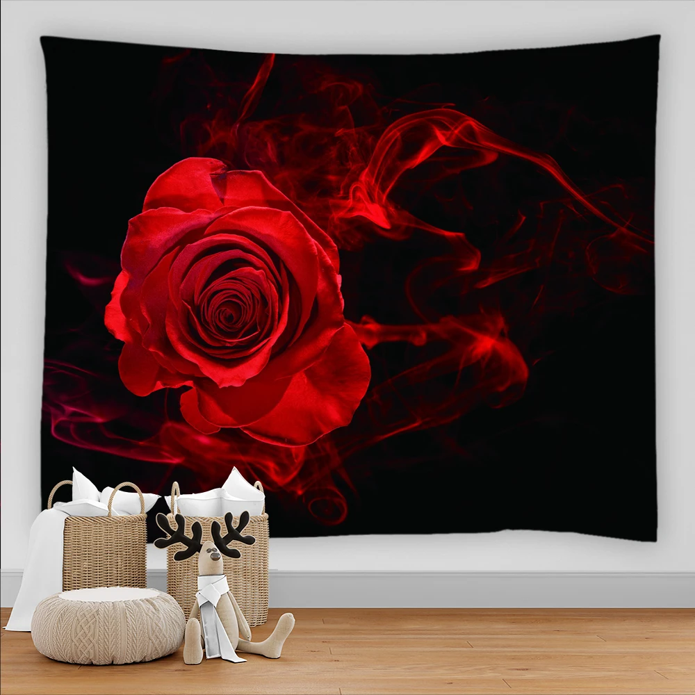 

Romantic red rose tapestry 3D flower wall mounted home living room bedroom decoration