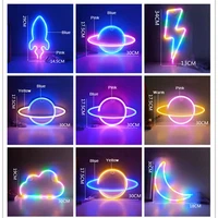 led neon night light sign wall art sign night lamp xmas birthday gift wedding party wall hanging neon lamp planet home decor