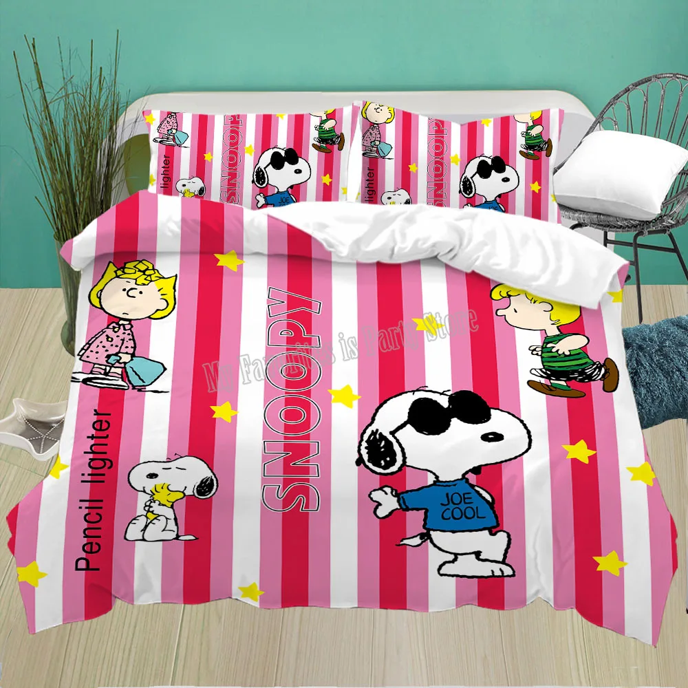 Комплект постельного белья Snoopy аниме постельное белье с арахисом милая