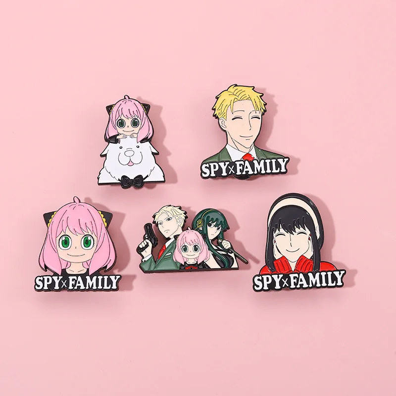 SPY Family Chibi Enamel Pins Anya Yor Twilight Loid Puppy Custom Brooches Lapel Badges Anime Jewelry Gifts for Friends Wholesale