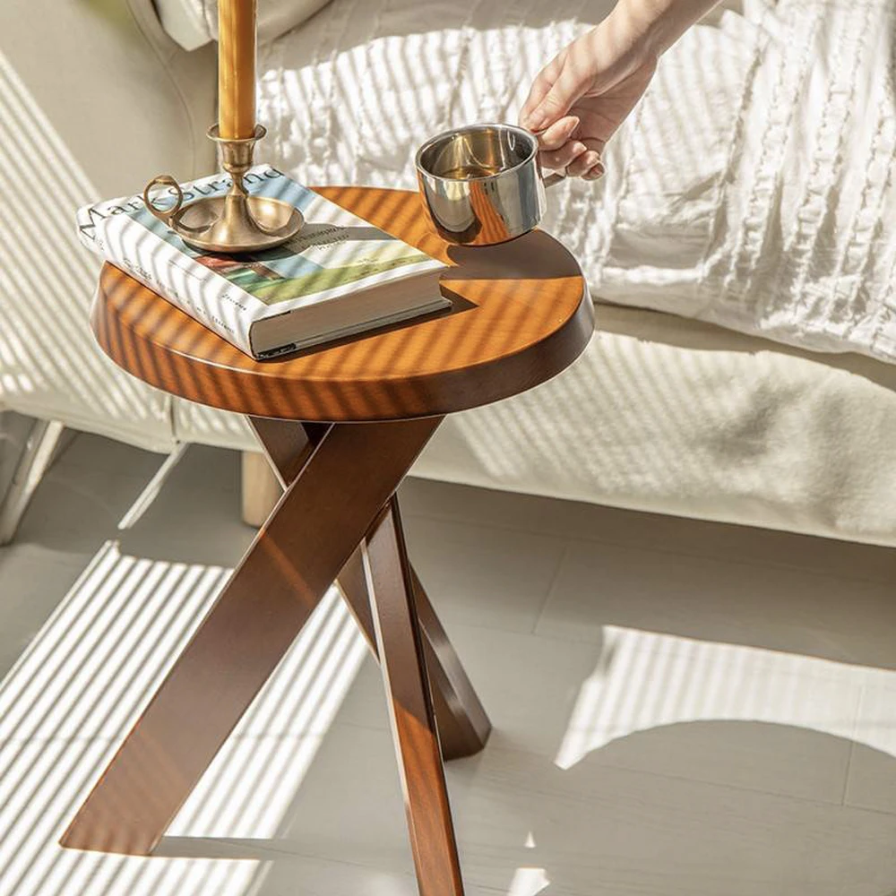 

Solid sofa Wood Side Table manual stool home decor Coffee Tables Minimalist Modern Furniture for Living Room bedroom corner sofa