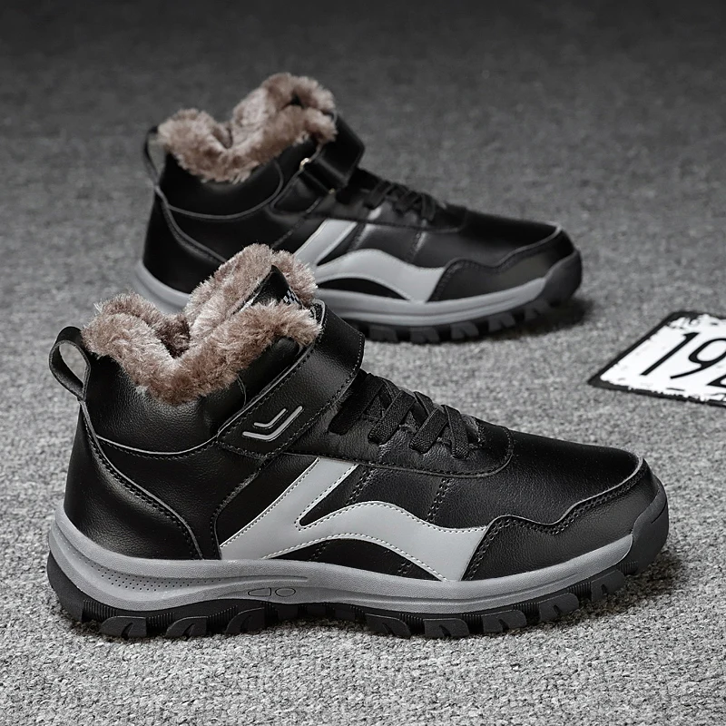 

Casual All-match Snow Boots for Men Outdoor Fashion Plush Warm Lined Couple Shoes Soft Comfort Botas De Hombre Winter Anti-skid