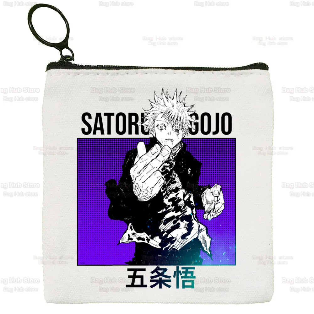 Jujutsu Kaisen Gojo Satoru Room Anime Canvas Coin Purse Canvas Bag Small Square Bag Key Bag Storage Bag Card Bag Coin Bag