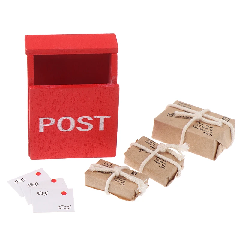 

1 Набор 1:12 миниатюрный почтовый ящик для кукольного домика красный почтовый ящик с почтовым ящиком открытка сказочная садовая дверь мебель домашний Декор Игрушка