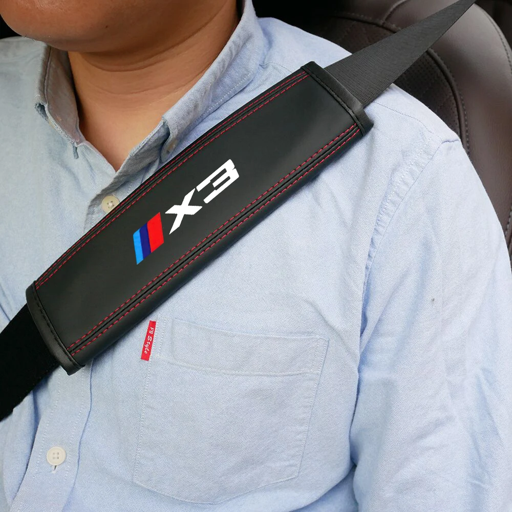 

1pcs BMW X1 X2 X3 X4 X5 X6 X7 Leather Car Seat Belt Safety Cover Shoulder Strap Pad BMW car Shoulder Protector Accessories