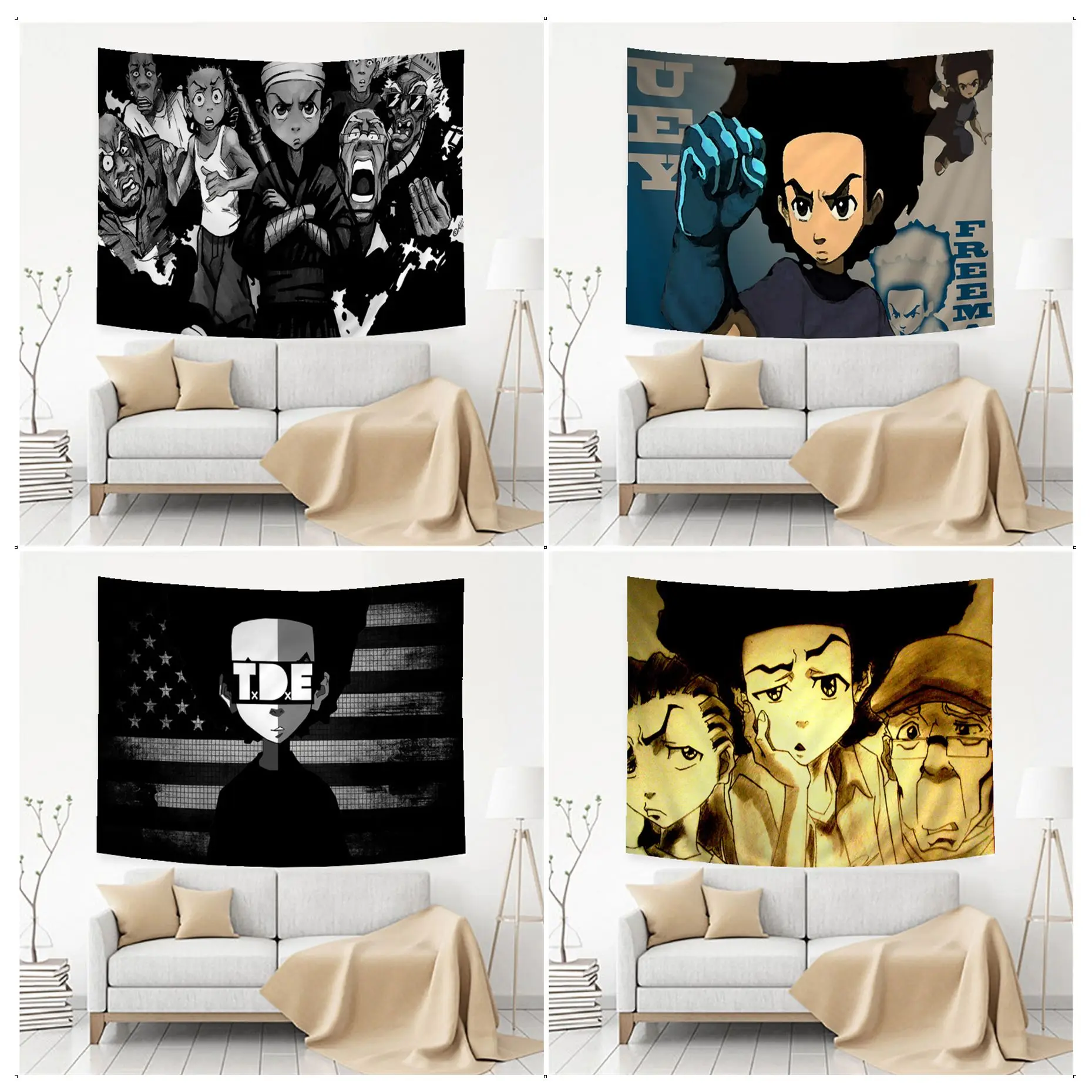 

Huey Freeman Boondocks Hanging Bohemian Tapestry For Living Room Home Dorm Decor Decor Blanket