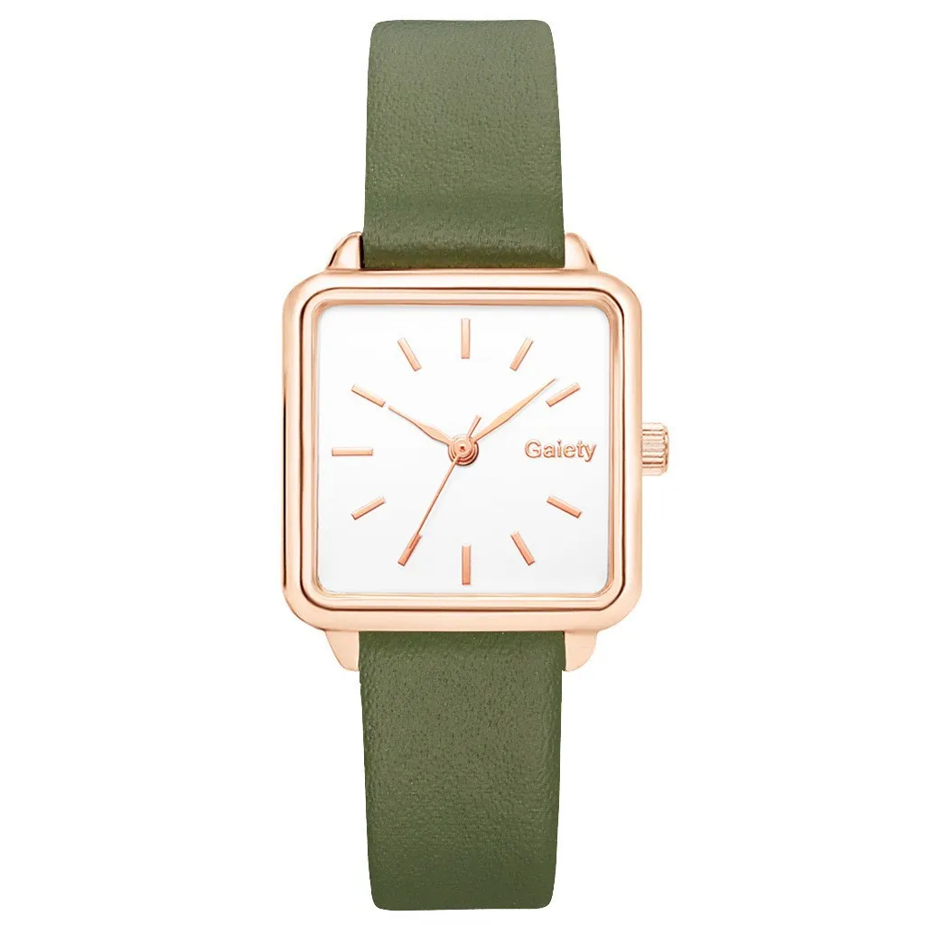 

Qualities Dress Ladies Leather Wristwatches Minimalist Square Women Quartz Watch Brand Simple Female Waterproof Watches Gifts