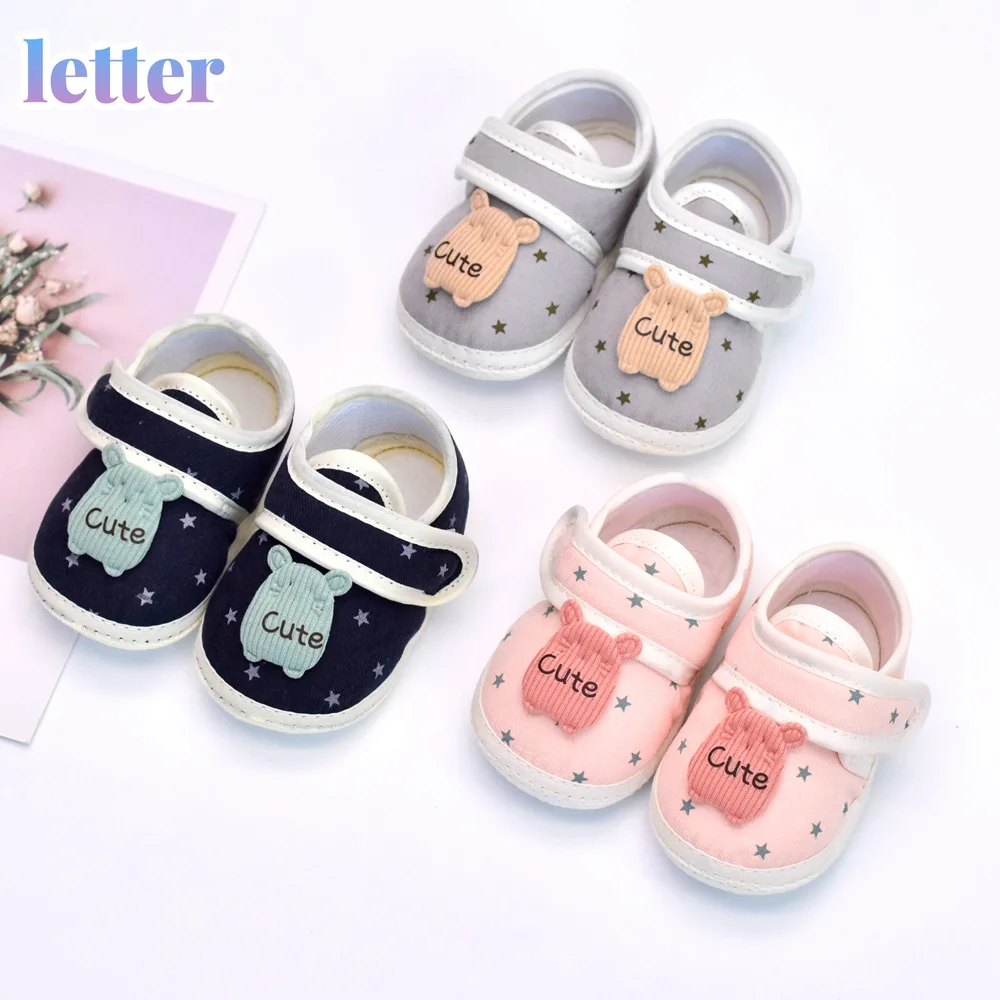 

Infant Shoes Toddler Shoes Anti Stripping Baby Cotton Shoes Casual Breathable Velcro Cute Baby Shoes 0-1 Years Old
