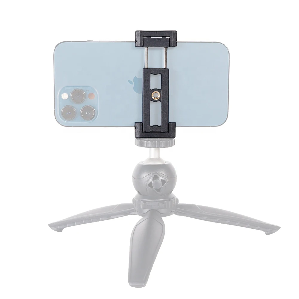 

Universal Tripod U Clip Phone Holder With Hot Shoe Mount For Smartphone iphone 13 pro max Flash Lighting Microphone Accessories