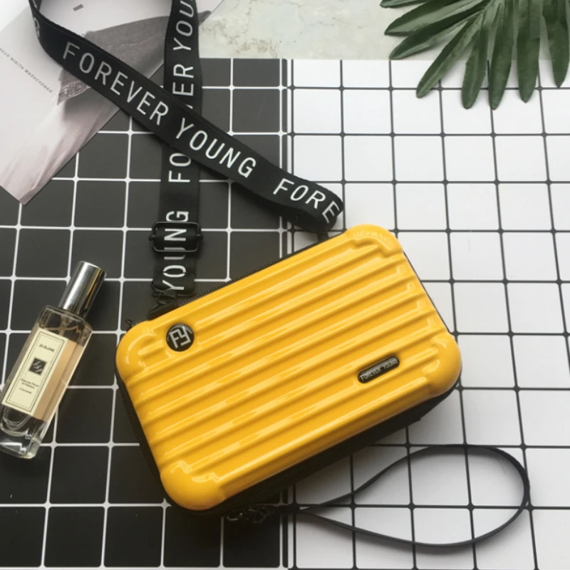 

Жесткая маленькая сумка, Диагональная Сумка через плечо, чемодан, портативная косметичка из поликарбоната, мини-сумка для телефона, дорожна...