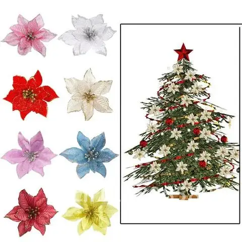 5/10 шт. декоративные цветы для ёлки 13 см