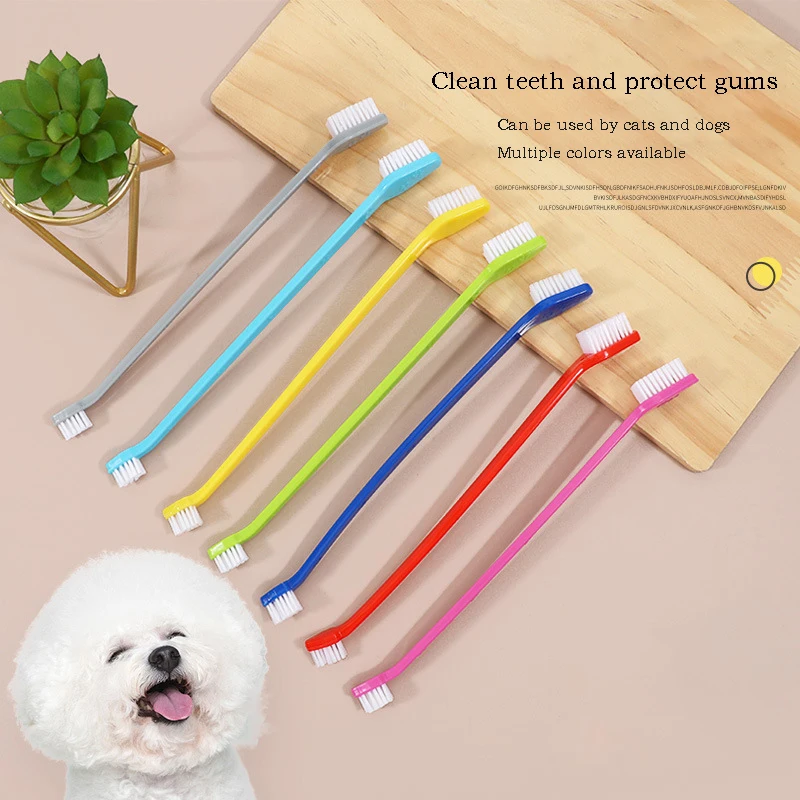 

Pet Cleaning Toothbrush Set Double Head Dog Cat Tooth Cleaner Home Toothbrush Oral Care Freshener Mouth Effcient Remove of Stain
