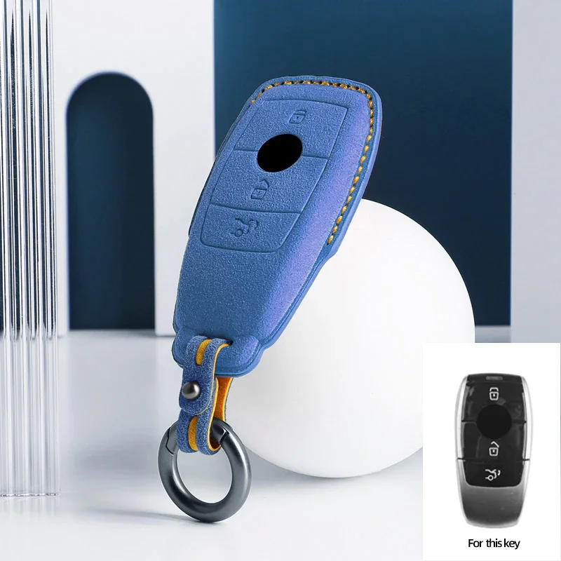 

Чехол для ключа из алькантары для Mercedes Benz W176 W177 W205 W206 W212 W213 W222 W223 W167 W463 X166 A C E S G CLS GLC SL Class