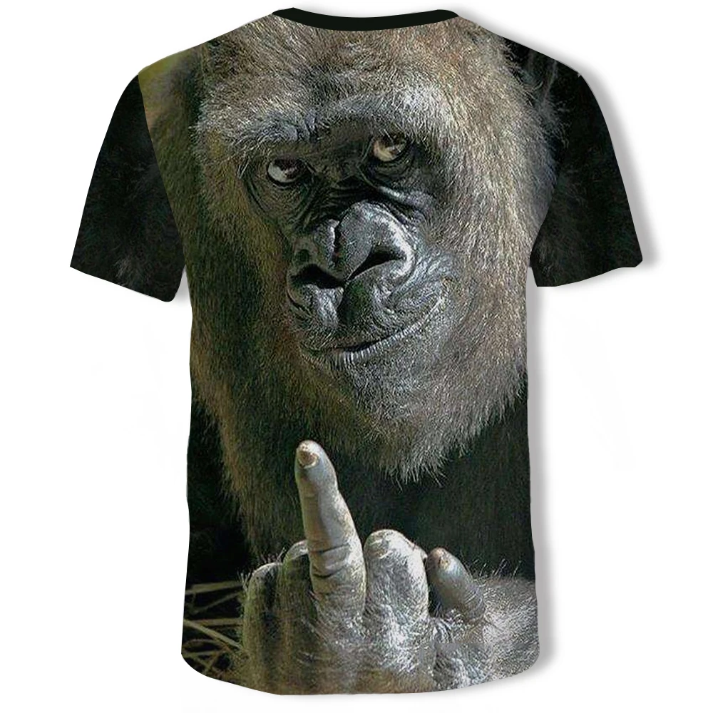 

Summer Men'S And Women'S Universal 3D Custom Animal Orangutan Casual Short Sleeve Top Crew Neck Polyester Oversized Cool 6xl