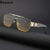2022 oversized sunglasses men polygon gradient brand design square metal glasses fashion new women thick legs sun glasses uv400