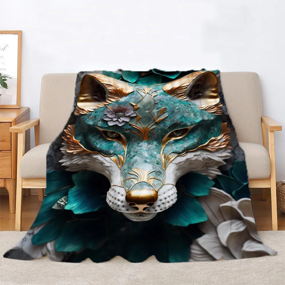 Абстрактное Ботаническое Флисовое Покрытие Kintsugi Королевский Размер Мягкое