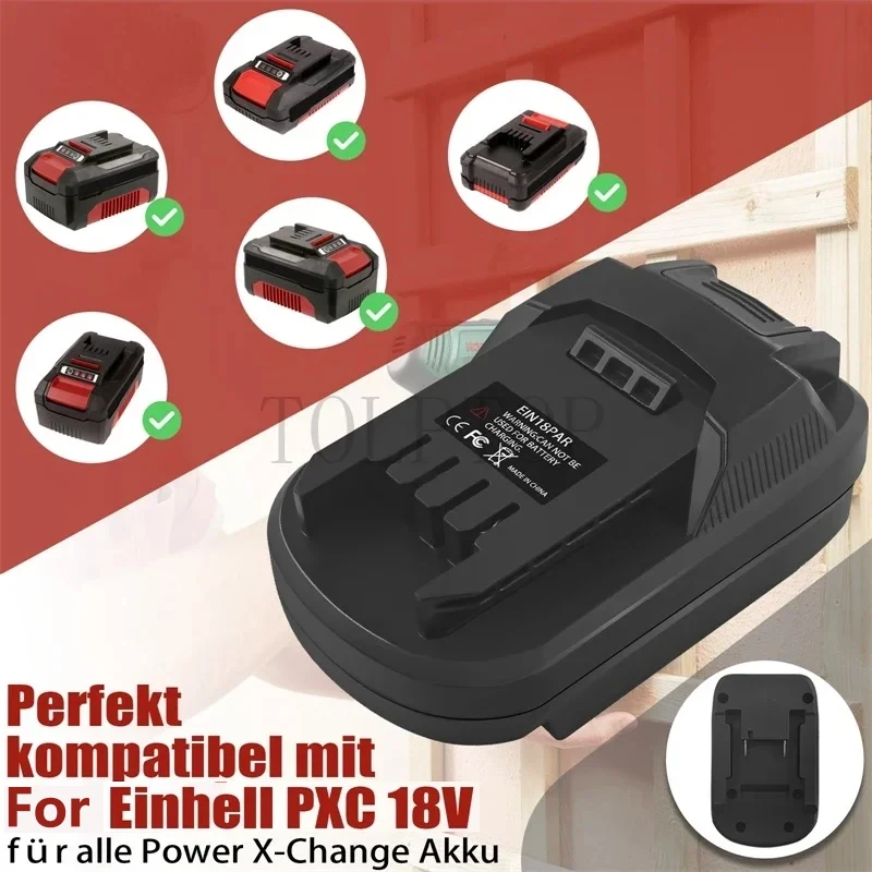Фото Адаптер аккумулятора для литий-ионной батареи Einhell 18 В, преобразователь в литиевую батарею Parkside 20 В, инструмент для преобразования электроинструмента №5
