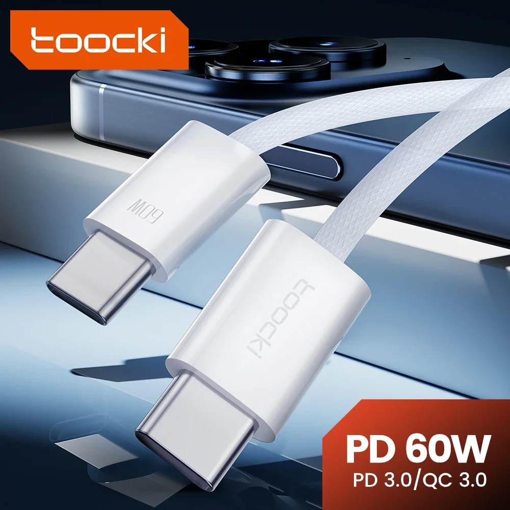 Кабель Toocki PD 60 Вт USB C на Type кабель для быстрой зарядки и передачи данных Huawei Samsung