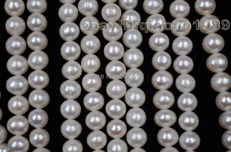

AA++ 1 strands 7-8mm near round fresh water cultured pearl